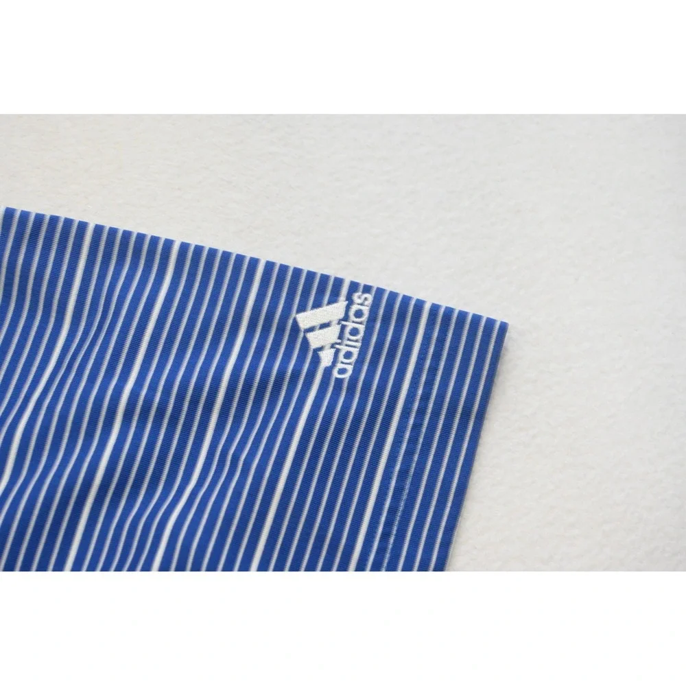 Adidas Golf Polo Shirt Mens Large Striped‎ Short Sleeve Athletic Performance EUC